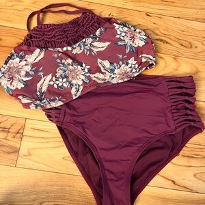 Ambrielle Floral High-Waisted Bikini Set